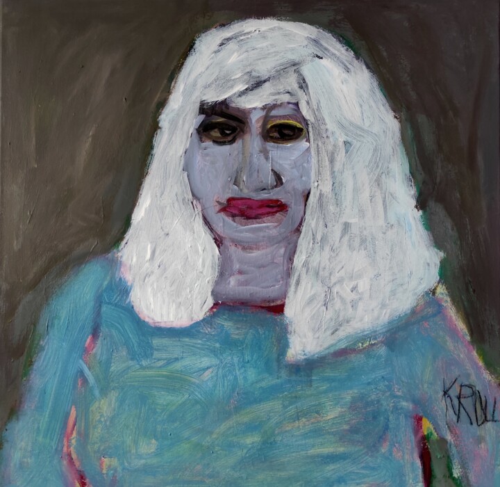 Portrait mit weißen Haaren 绘画, 23.6x23.6 in