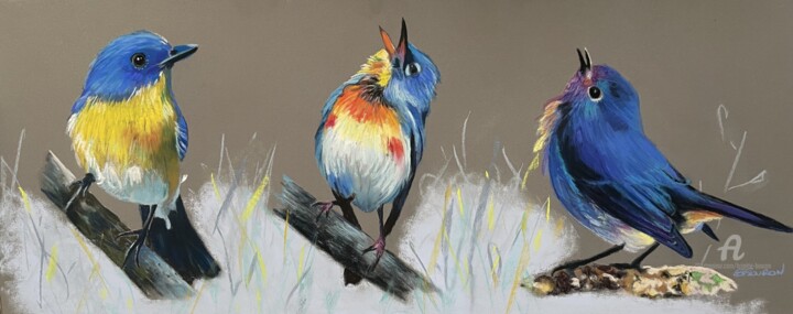 Trio triolet 绘画, 9.8x24.8 in