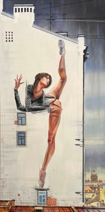 Graffiti.Ballerina 绘画, 39.4x19.7 in