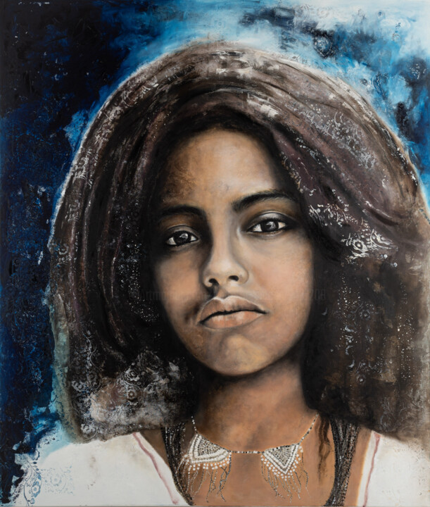 Quo vadis 3: Woman Portrait, Acryl/Oil Tablo, 55,1x47,2 in