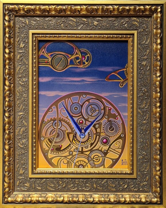 Vintage Clock 绘画, 35.4x23.6 in