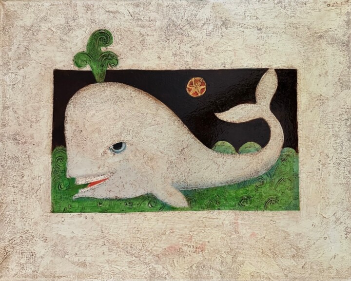 Whale 绘画, 15.8x19.7 in