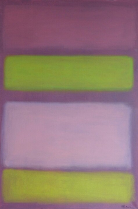 Peinture intitulée "Composition R1" par Bénédicte Basili, Œuvre d'art originale, Huile Monté sur Châssis en bois