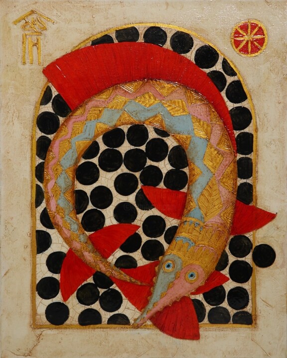 Tsar-fish 2 绘画, 19.7x15.8 in