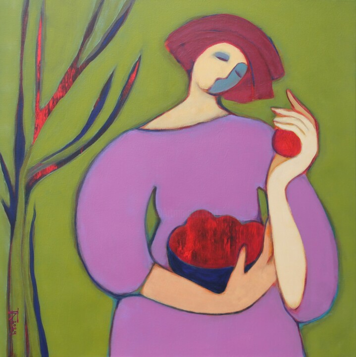 Die letzten Äpfel. 绘画, 31.5x31.5 in