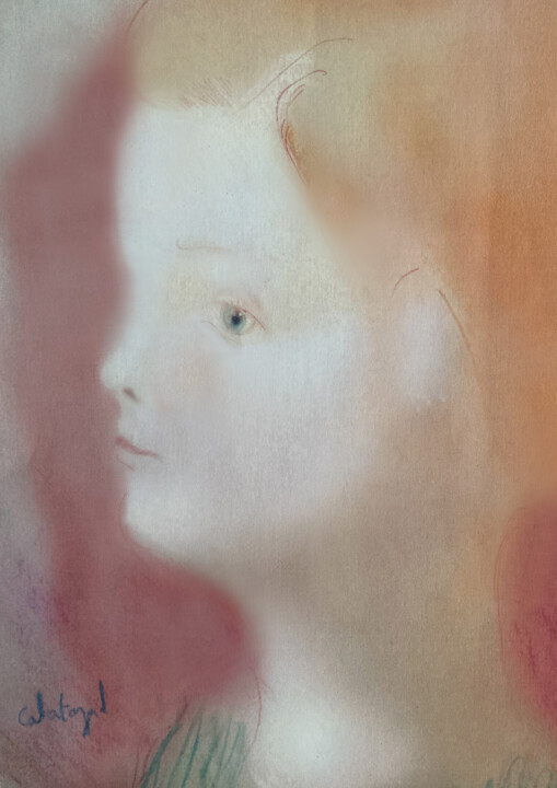 Tête d'enfant de profil Dessin, 23,6x15,8 in