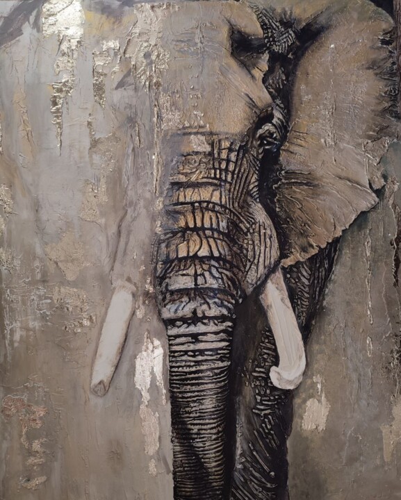 " абстрактная картина акрилом ЭХО ЗОЛОТОГО ВРЕМЕНИ" 绘画, 39.4x31.5 in