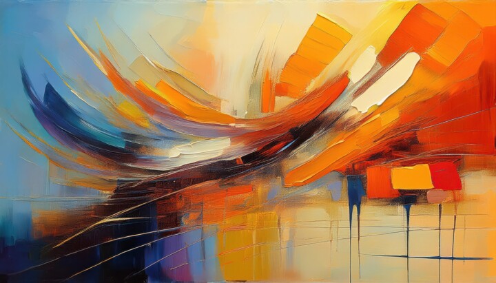 Peinture intitulée "Vibrant and Express…" par Jacek Dudziński, Œuvre d'art originale, Image générée par l'IA