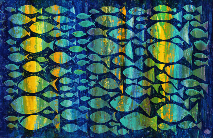 Fishes Tablo, 36,2x57,1 in