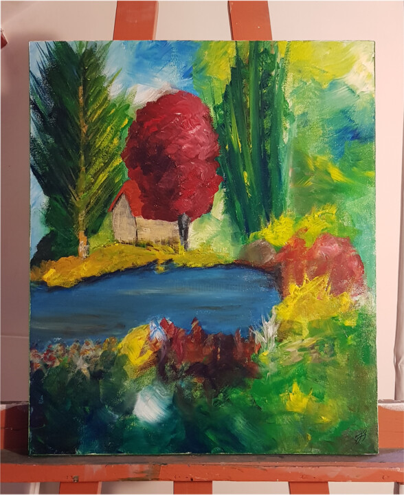Maison cachée 绘画, 23.6x19.7 in