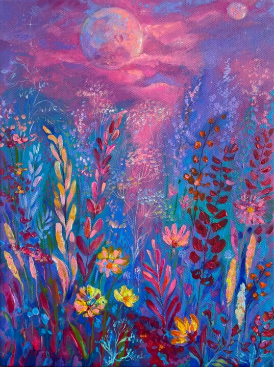 "Celestial Meadow #2" 绘画, 15.8x11.8 in