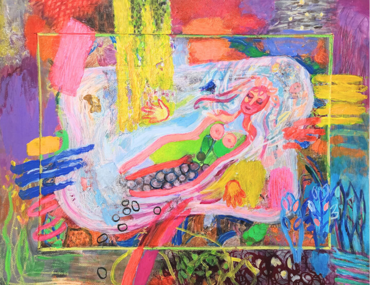 Woman in Nature / Bright Abstract Art 绘画, 22x29 in