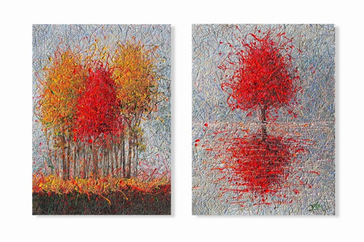 Lights of Autumn Diptych Tablo, 31,5x47,2 in