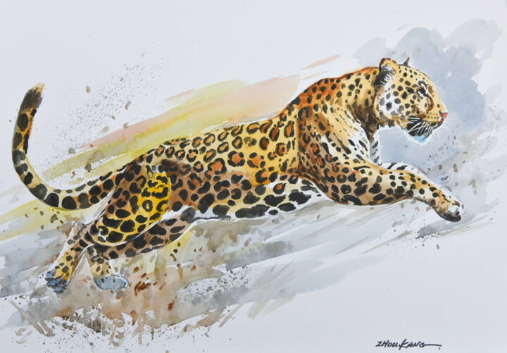 leopard 绘画, 11.8x15.8 in
