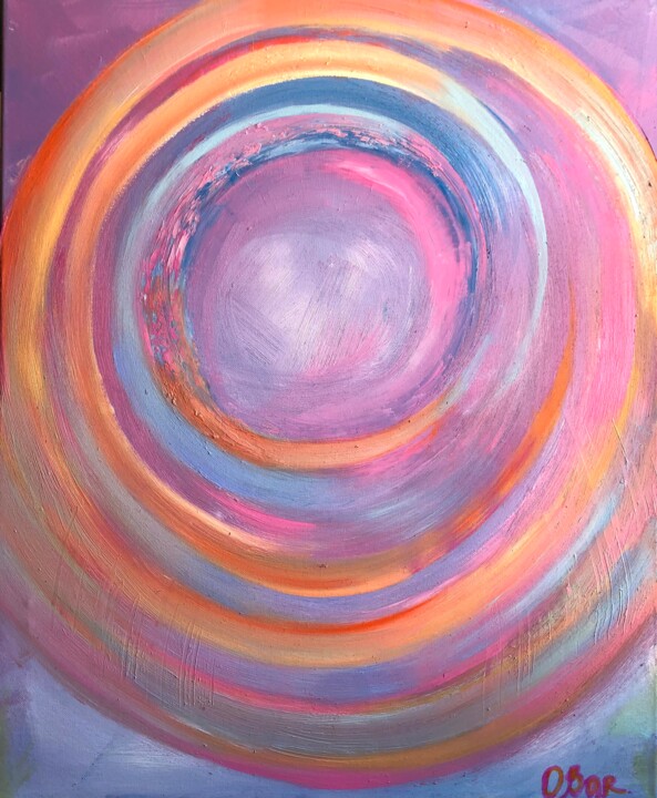 Painting titled "portal of bright em…" by O. Bar, Original Artwork, Oil Mounted on Wood Panel