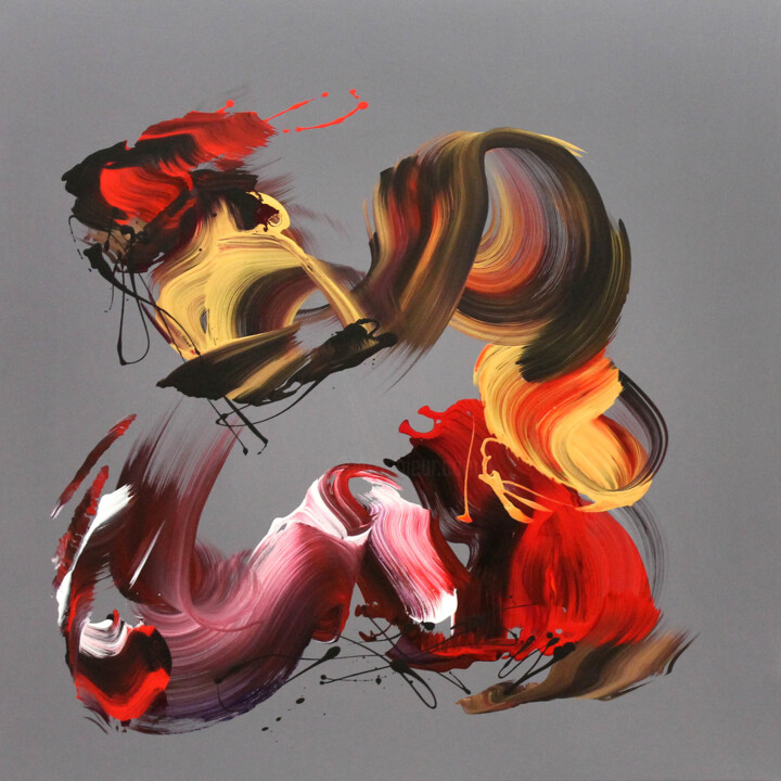 Fiery Symphony III 绘画, 36x36 in