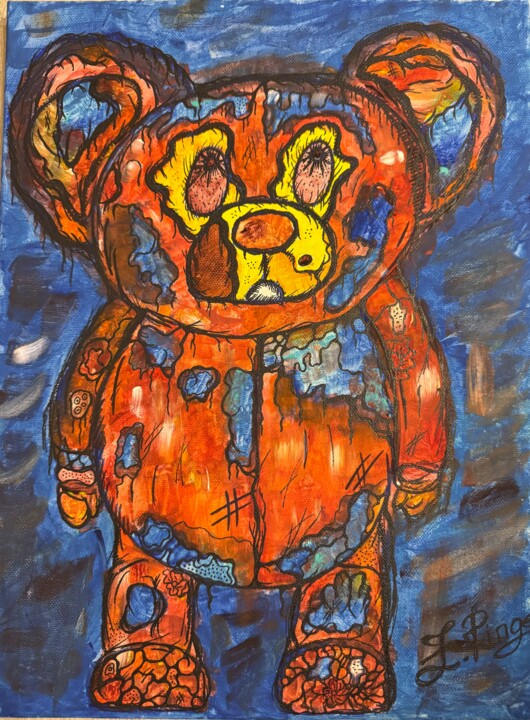 Painting titled "Огненный страж" by Zarina Ringe, Original Artwork, Acrylic