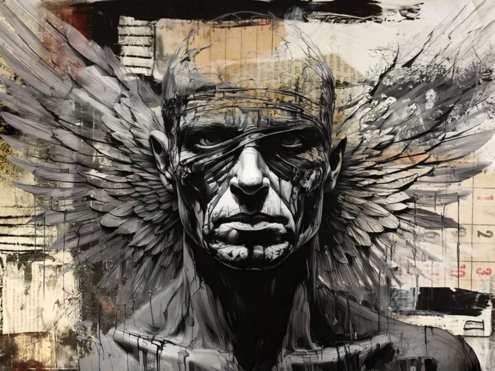 The Fractured Echoes of Humanity Digitale Kunst, 23,6x31,5 in