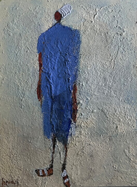 Jeune africaine 绘画, 23.6x18.1 in
