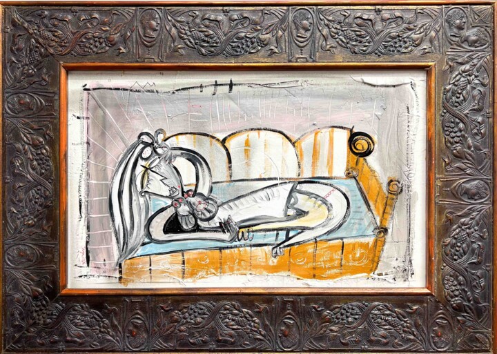 Donna Sdraiata 绘画, 18.5x26 in