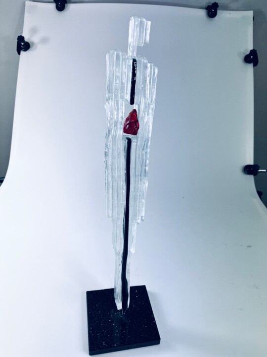 Sculpture intitulée "Człowiek" par Andrzej Rafalski, Œuvre d'art originale, Verre