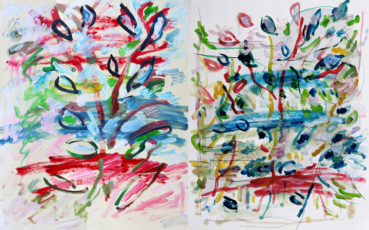 Joan + Vers la lumière 绘画, 25.6x39.4 in