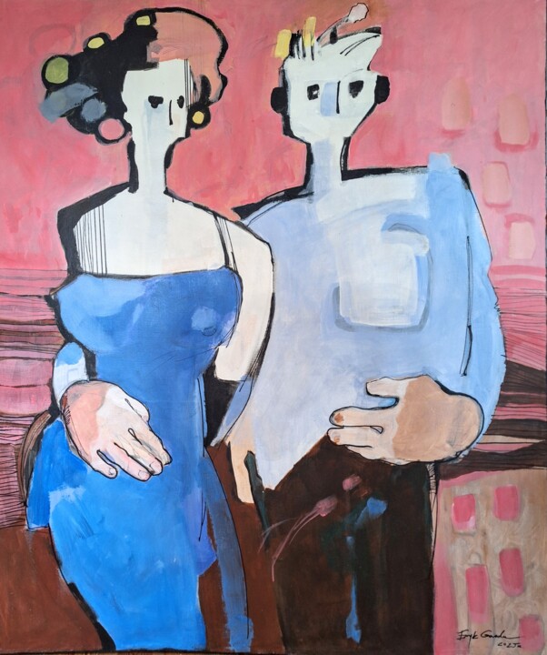 Peinture intitulée "ADAM I EWA" par Eryk Gorsky, Œuvre d'art originale, Acrylique