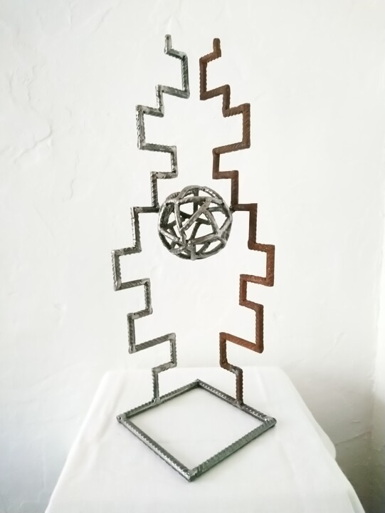 Sculpture intitulée "Suspens" par Olivier Laurens, Œuvre d'art originale, Métaux