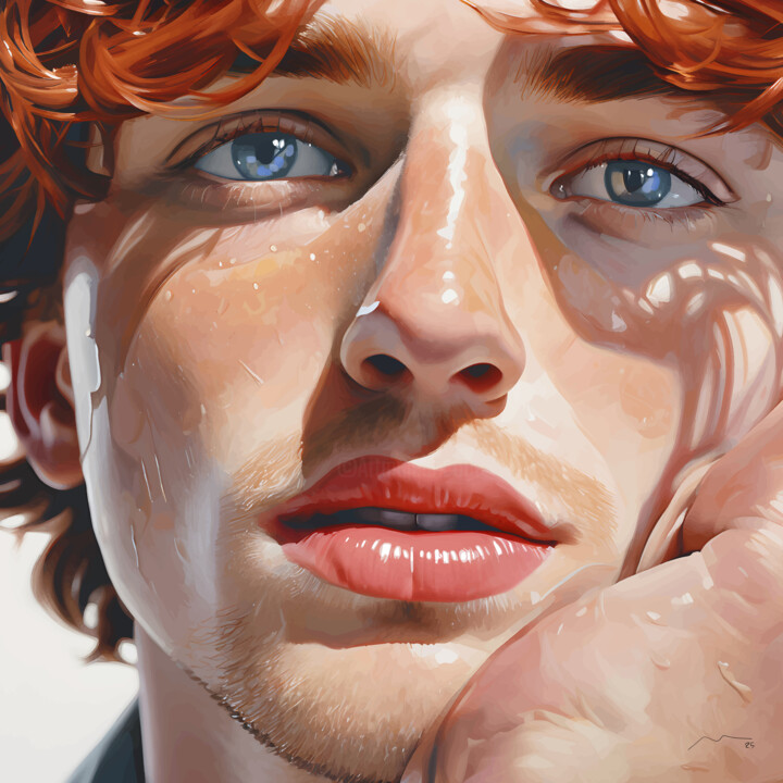 Portrait Red Haired Man Serie Vector N1 数字艺术