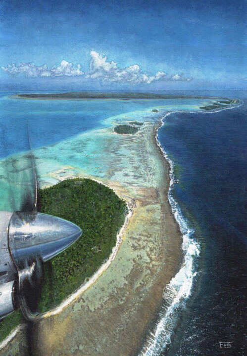 Flying paradise Pittura, 11,8x8,3 in