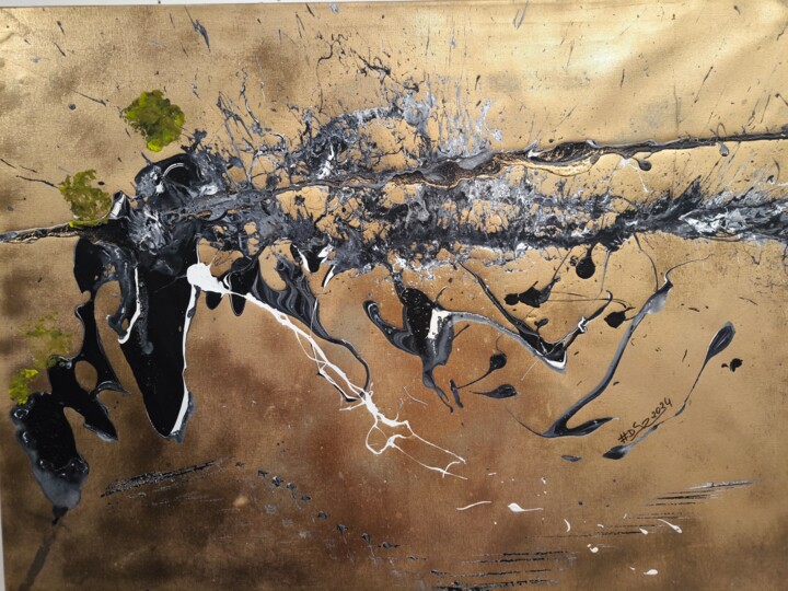 Złota Abstrakcja 绘画, 23.6x31.5 in