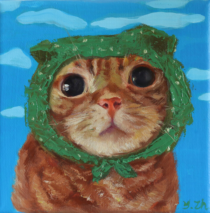 제목이 "Little ginger in sp…"인 미술작품 Ying Zhang로, 원작, 기름 나무 들것 프레임에 장착됨
