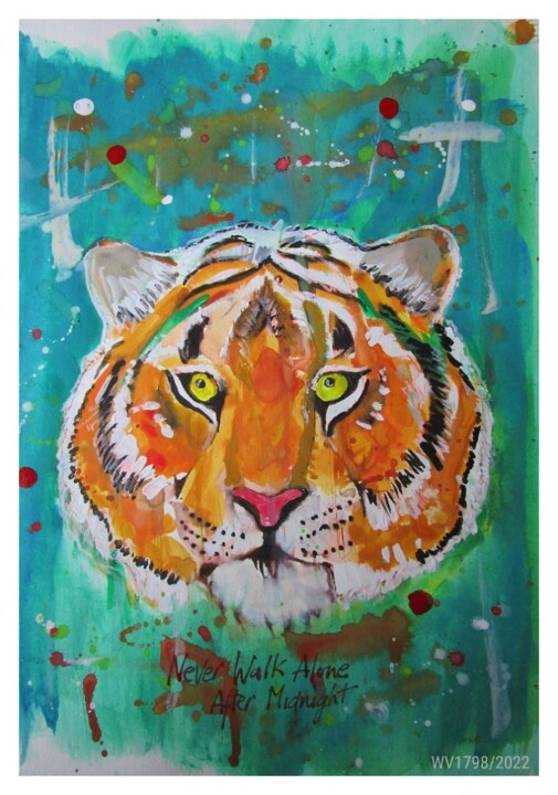 Never Walk Alone After Midnight 绘画, 14.2x10.6 in