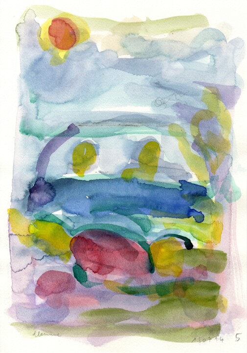 Auto/Selbster (150714.5) 绘画, 13.4x9.5 in
