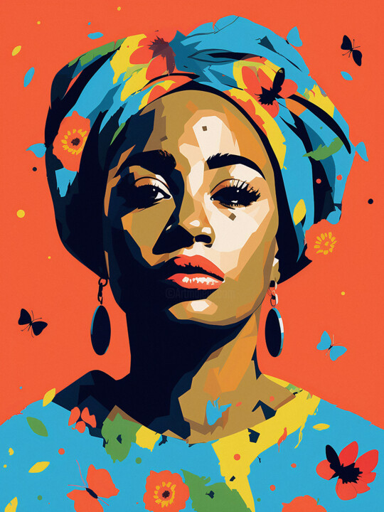 African woman portrait Tablo, 31,5x23,6 in