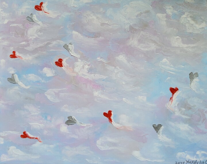 Love in the clouds 绘画, 15.8x19.7 in