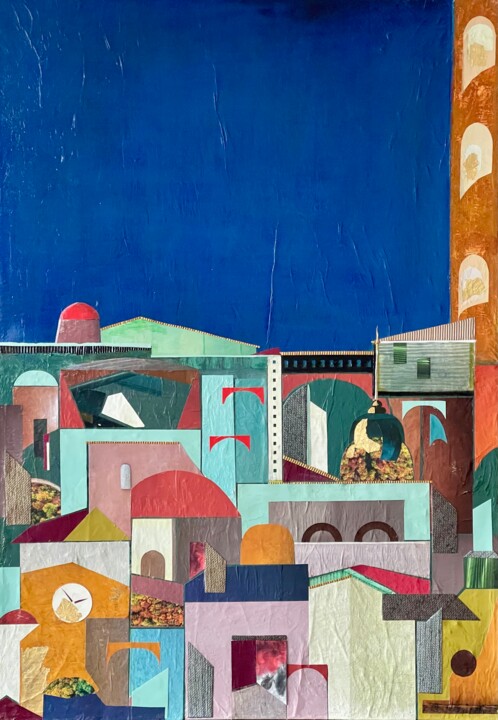 Painting titled "Cielo in blu" by Fabio Pacifico, Original Artwork, Acrylic