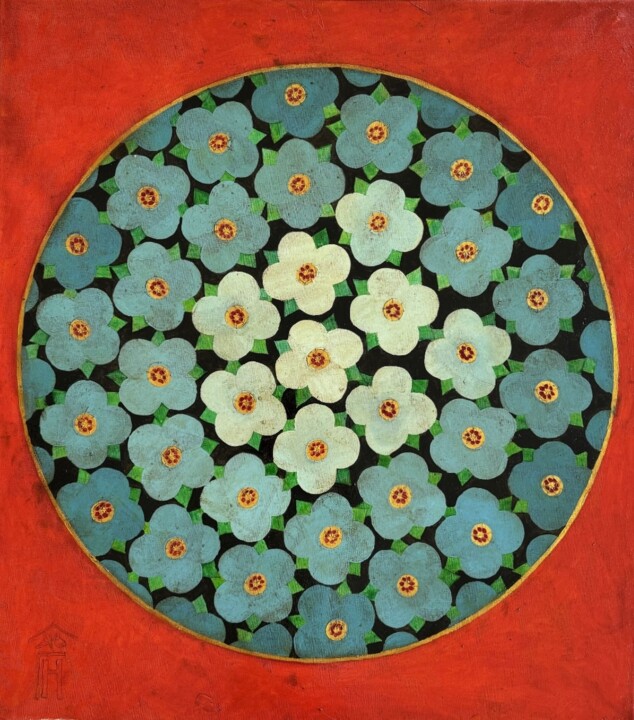 Forget-me-nots 1 绘画, 31.5x35.4 in