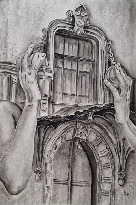 Holding oneself back 绘画, 21.3x14.2 in
