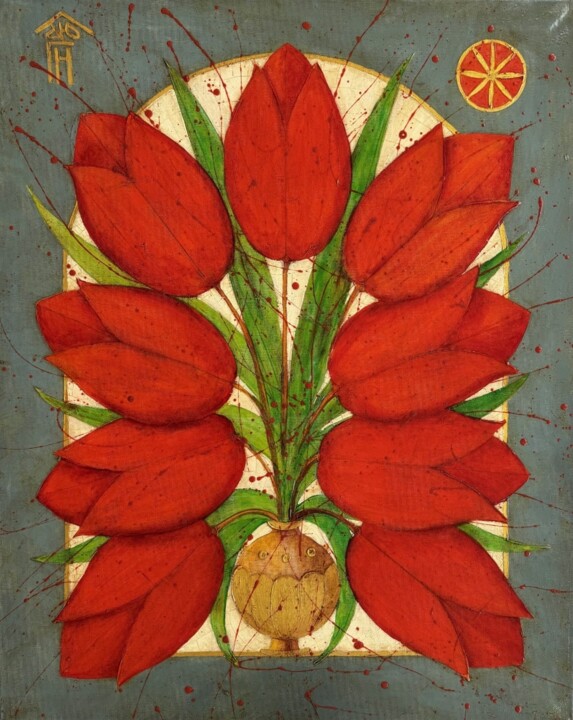 Bouquet 绘画, 39.4x31.5 in