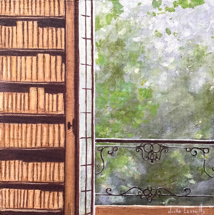 Painting titled "Chez Félicien - 1425" by Noëlle Lassailly, Original Artwork, Acrylic