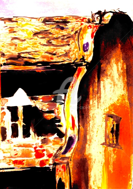 Painting titled "The Window" by Nicole Cecil B, Original Artwork, Acrylic