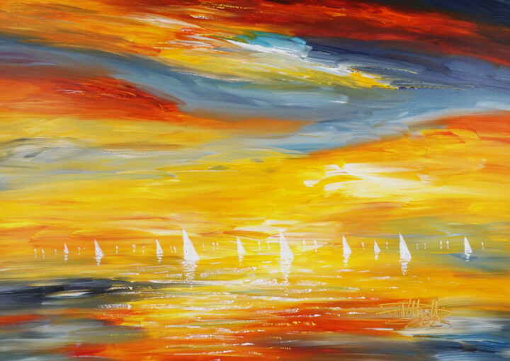 Romantic Evening Sailing M 2 미술작품, 33.5x47.2 in