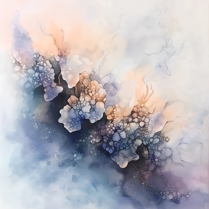 Wabi-Sabi Inspiration: Organic Abstract Watercolor Print 数字艺术
