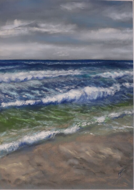 Vagues à Villers 图画, 15.8x11.8 in