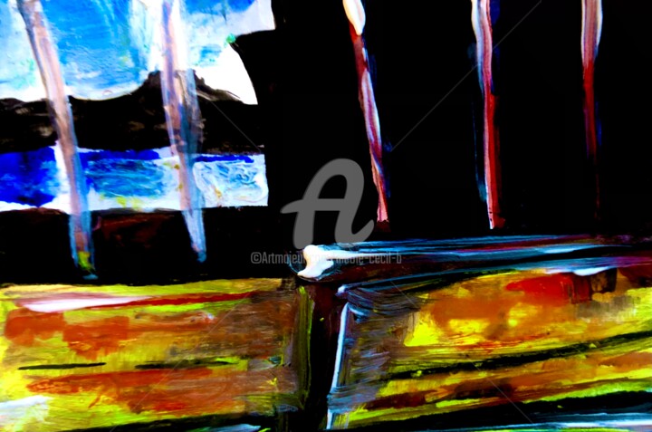 Painting titled "Evening with the Fi…" by Nicole Cecil B, Original Artwork, Acrylic