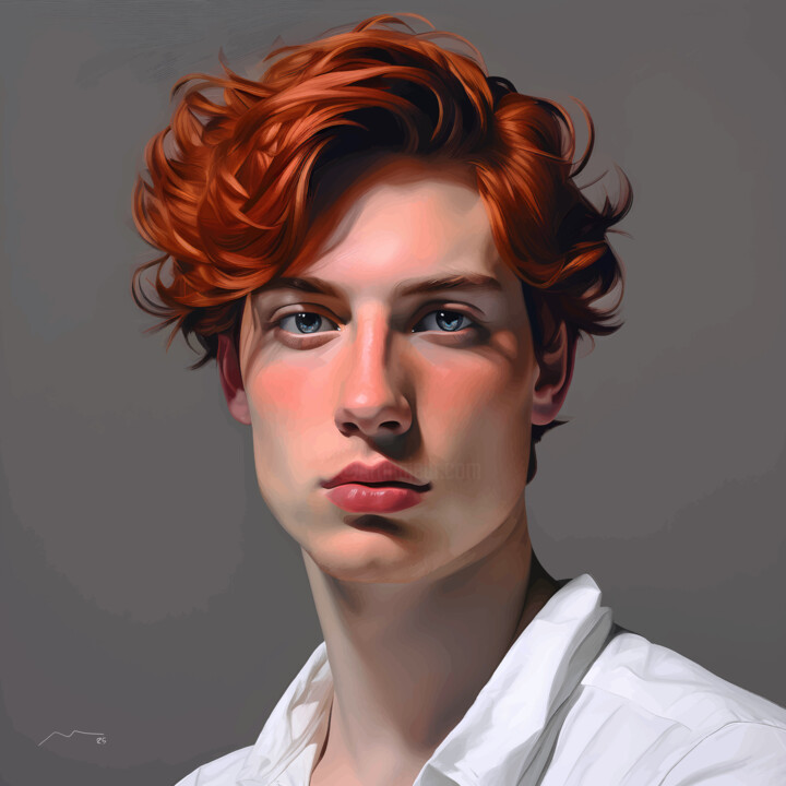 Portrait Red Haired Man Serie Vector N15 数字艺术