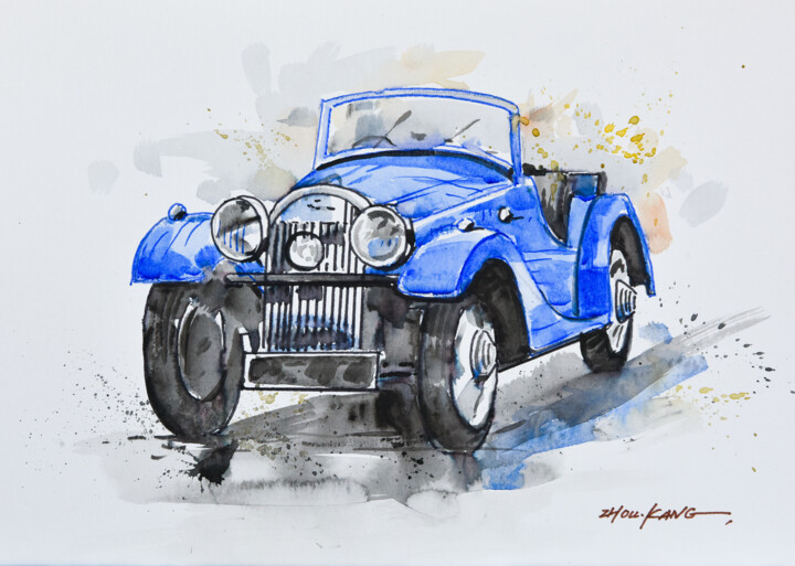 old car 绘画, 8.3x11 in