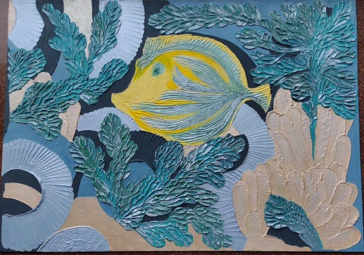 Yellow Fish Heykel, 19,7x27,6 in