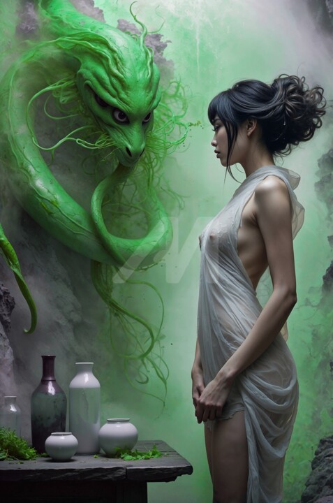 THE GREEN WOOD SNAKE 数字艺术
